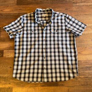 Carhartt Shirt Mens Plaid Button Down Relaxed Fit Short Sleeve Shirt Size 2XL